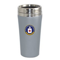 16 Oz. Silver Stainless Steel Soft Touch Tumbler